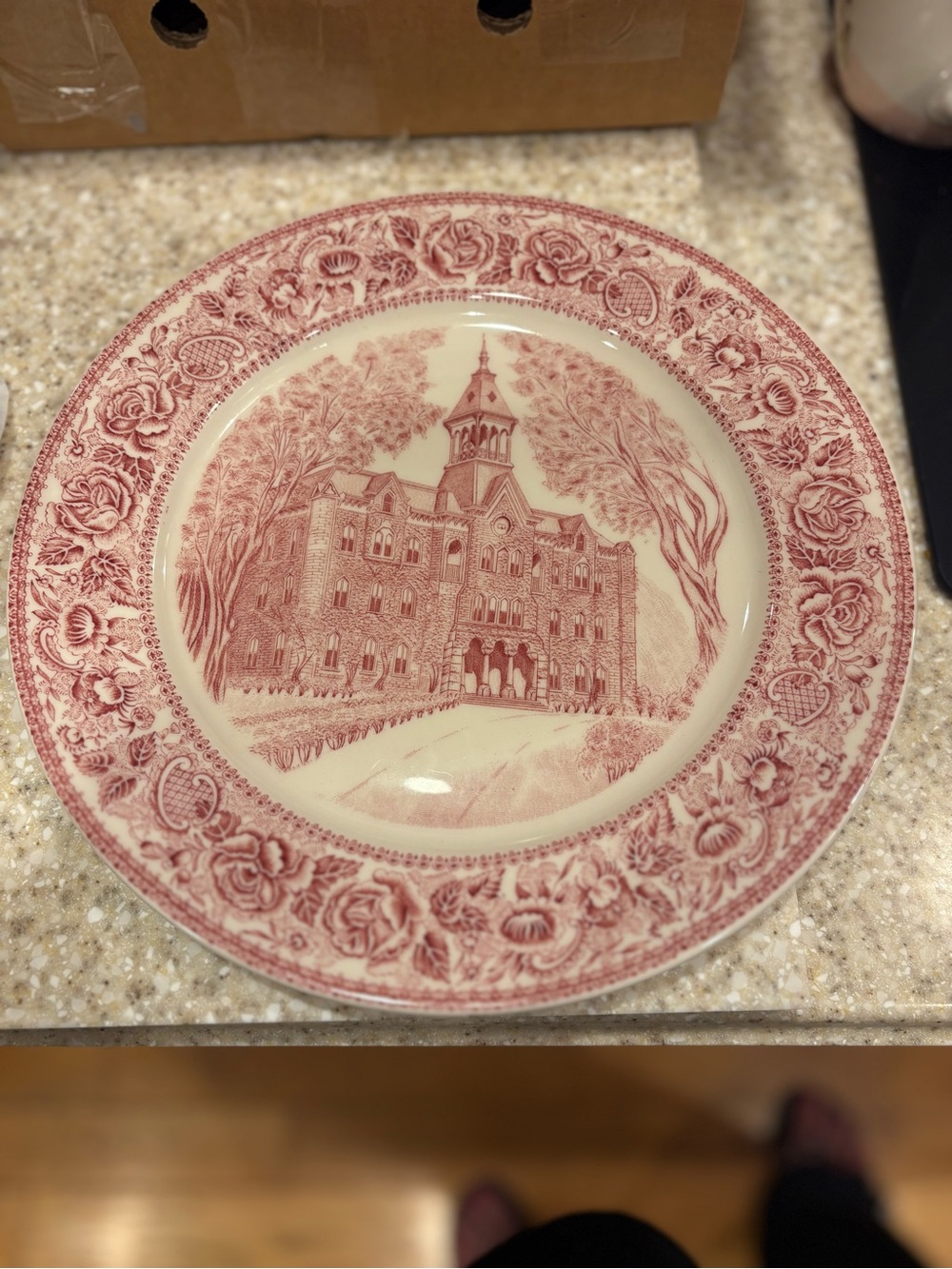 Vintage- Mayer China Plate-design of Geneva colleges old main building in PA
